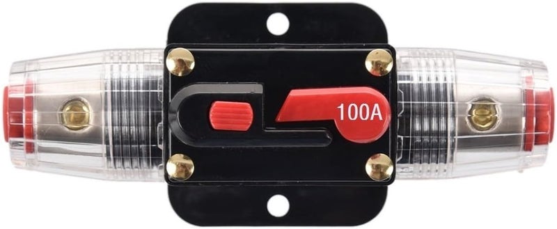 ANJOSHI 100A Auto Car Protection Stereo Switch Fuse Holders Inline Circuit Breaker Reset Fuse Inverter for Car Audio System Protection 12V-24V DC - Image 1